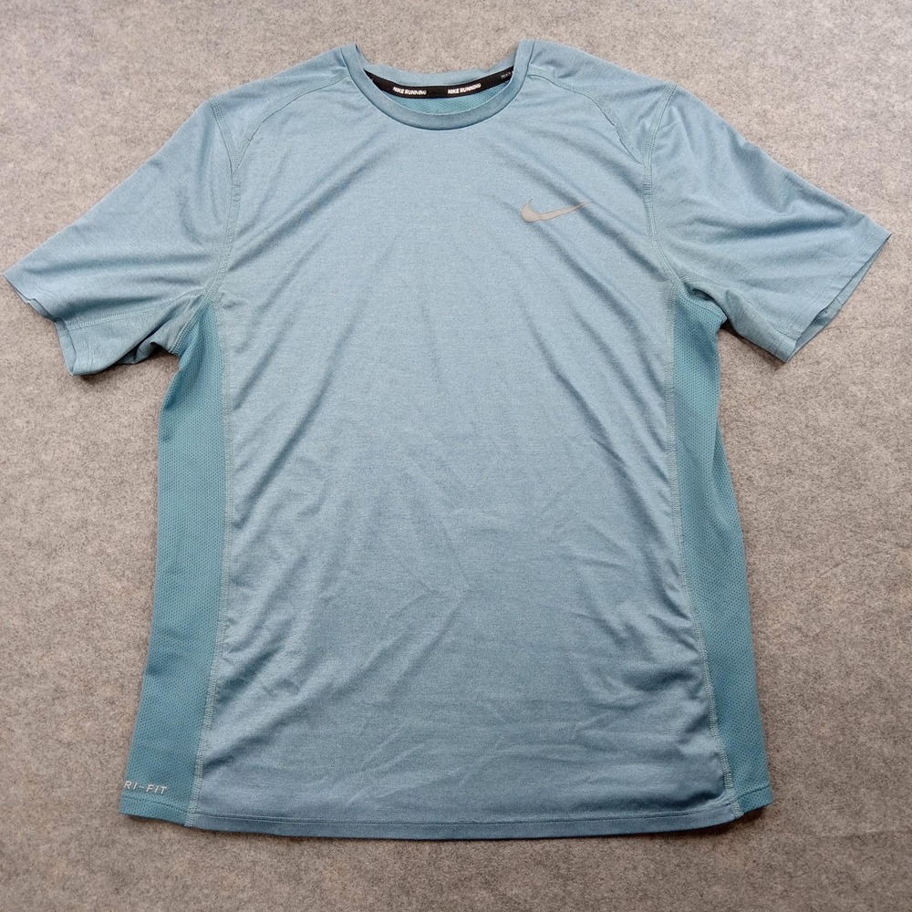Nike Shirt Mens Small Running‎ Blue Dri-Fit Athletic Training Top Lightweight